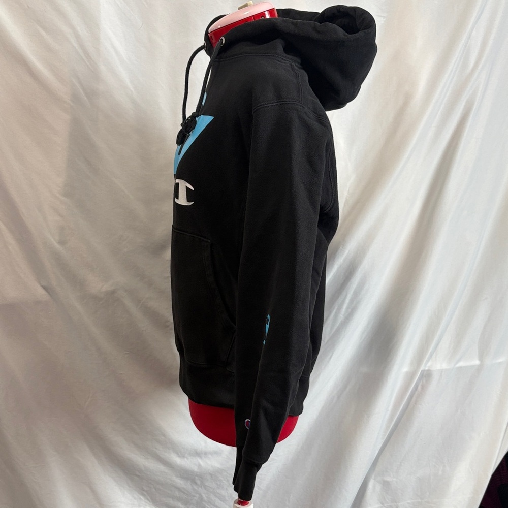 Champion Black Hoodie with Blue Graphic - Picture 4 of 5